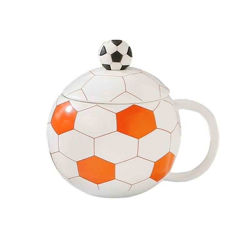 Ceramic Drinking Cup With Soccer Designs 400ml Coffee Mug For Sports Enthusiasts Soccer Theme Drinkware For Home