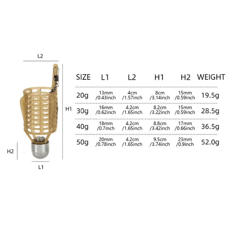 Fishing Beads Feeder Cage Feeder Lures Holder Trap Fishing Cage Basket Iron Head Trap Baits Cage Fishing Tackles