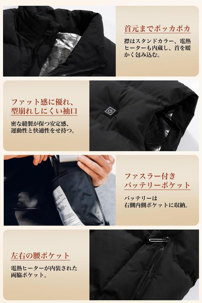 PandaRio Electric Heated Large 3 Temperature USB 9 Front and Back Heating Fast Cold Fully Suitable for Outdoor Sizes Includes Japanese Instructions