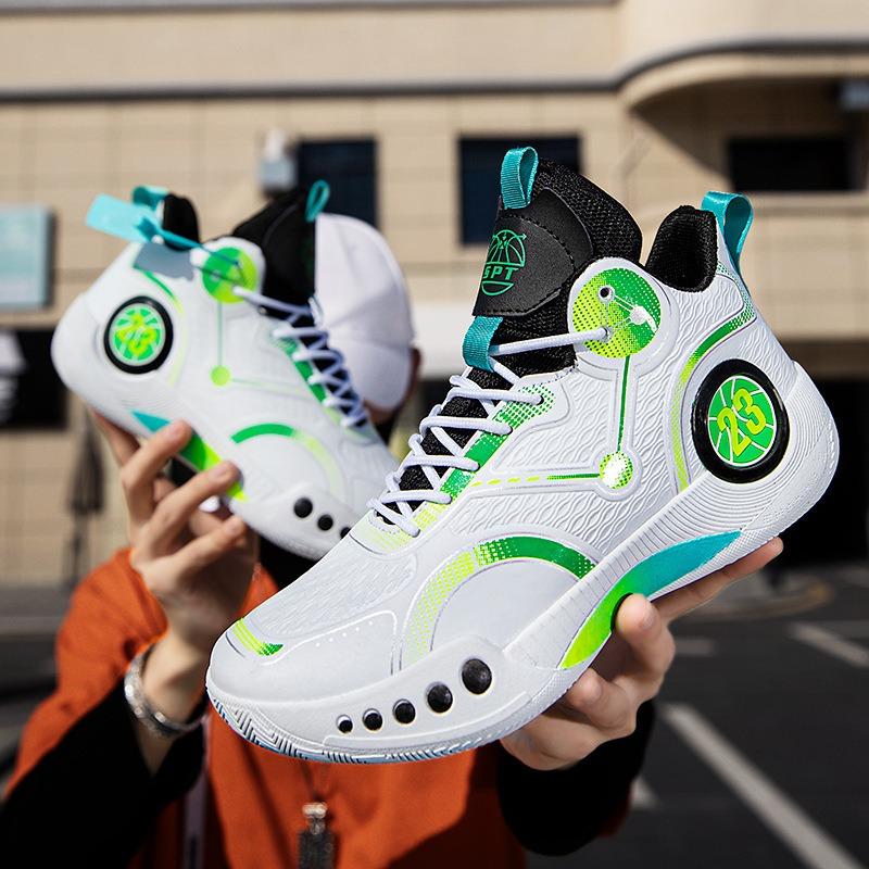 Basketballschuhe Herren Hoher Schaft Atmungsaktiv Anti-Rutsch Verschleißfest Stoßdämpfend Studenten Sportschuhe