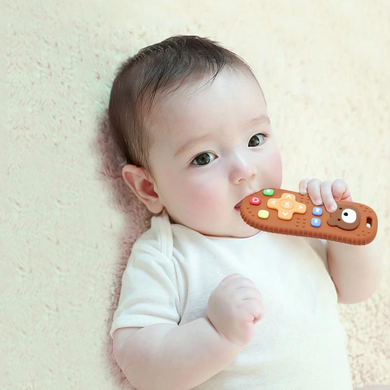 Baby Teethers Remote Control Shape Silicone Molar Chewing Toys Silicone Teething Toys Infant Baby Gifts Newborn Accessories