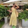 Sweet Yellow Plaid Halterneck Yellow Dress Women's Summer Cautionary Machine Backless A-line Skirt Temperament Long Skirt