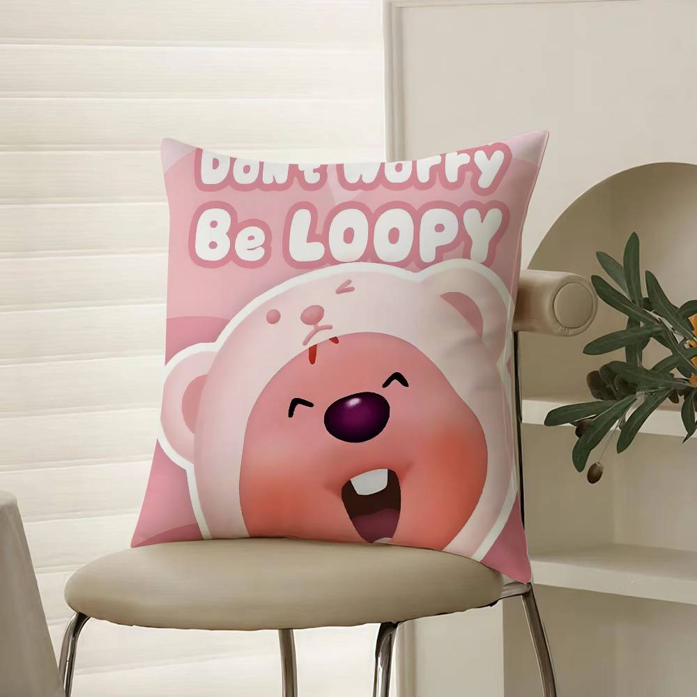 Popular Cute Loopy-Y For Fun Pillow Case Comfort Sofa Bed Silky elegant Invisible zipper Decorative cushion cover