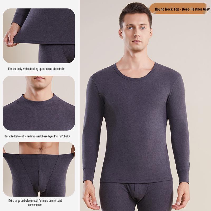 Herren Thermounterwäsche-Set mit Fleecefutter - Extra dick, wärmespeichernd, ideal für Herbst und Winter, perfekt für mittelalte und ältere Menschen