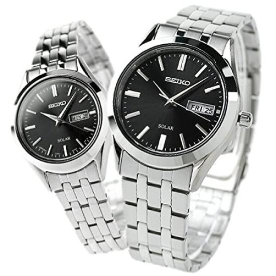 

SEIKO Watch Pair Watch Spirit Solar Black SBPX083 STPX031 [SEIKO] Men s Women s