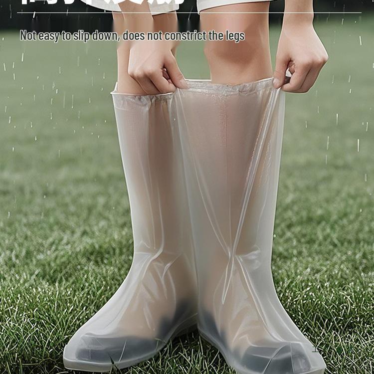 Rainy Day Non-Slip Waterproof Shoe Covers: Disposable, Portable, Wear-Resistant & Thickened High-Top Boots for Adults