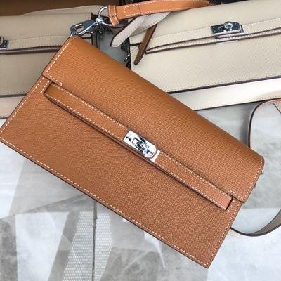Foreign Trade Cross-border Explosion, Palm Pattern Kelly Bag, Genuine Leather Fashion Versatile Messenger Bag, Textured Cowhide Underarm Shoulder Bag