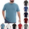 Men's Big Size Solid Color Crew Neck Short Sleeve Casual T-Shirt Lightweight Comfortable Fit Soft Fabric