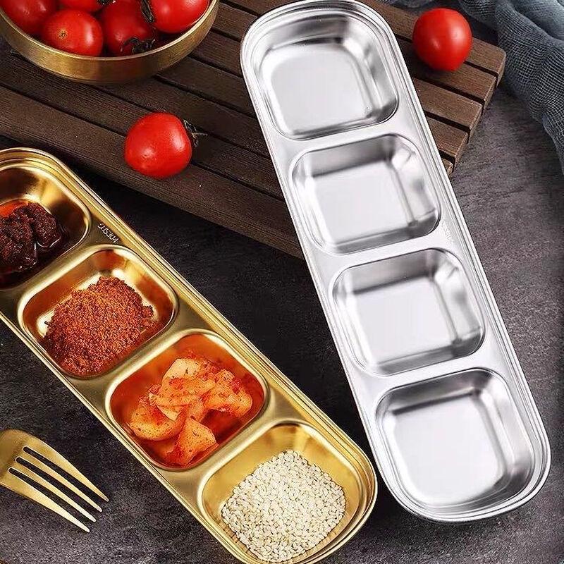 Stainless Steel Divided Dipping Dish