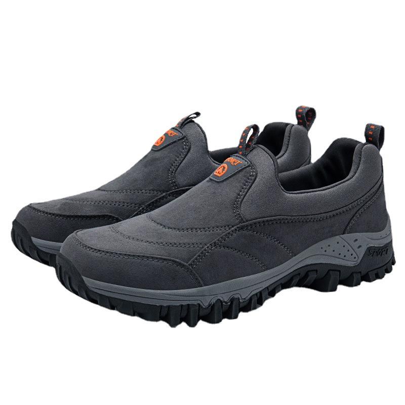 Men's Sneakers Slip on Running Shoes Non-Slip Soft Plus Size Men Loafers Outdoor Hiking Casual Shoes Breathable Suede Men Shoes