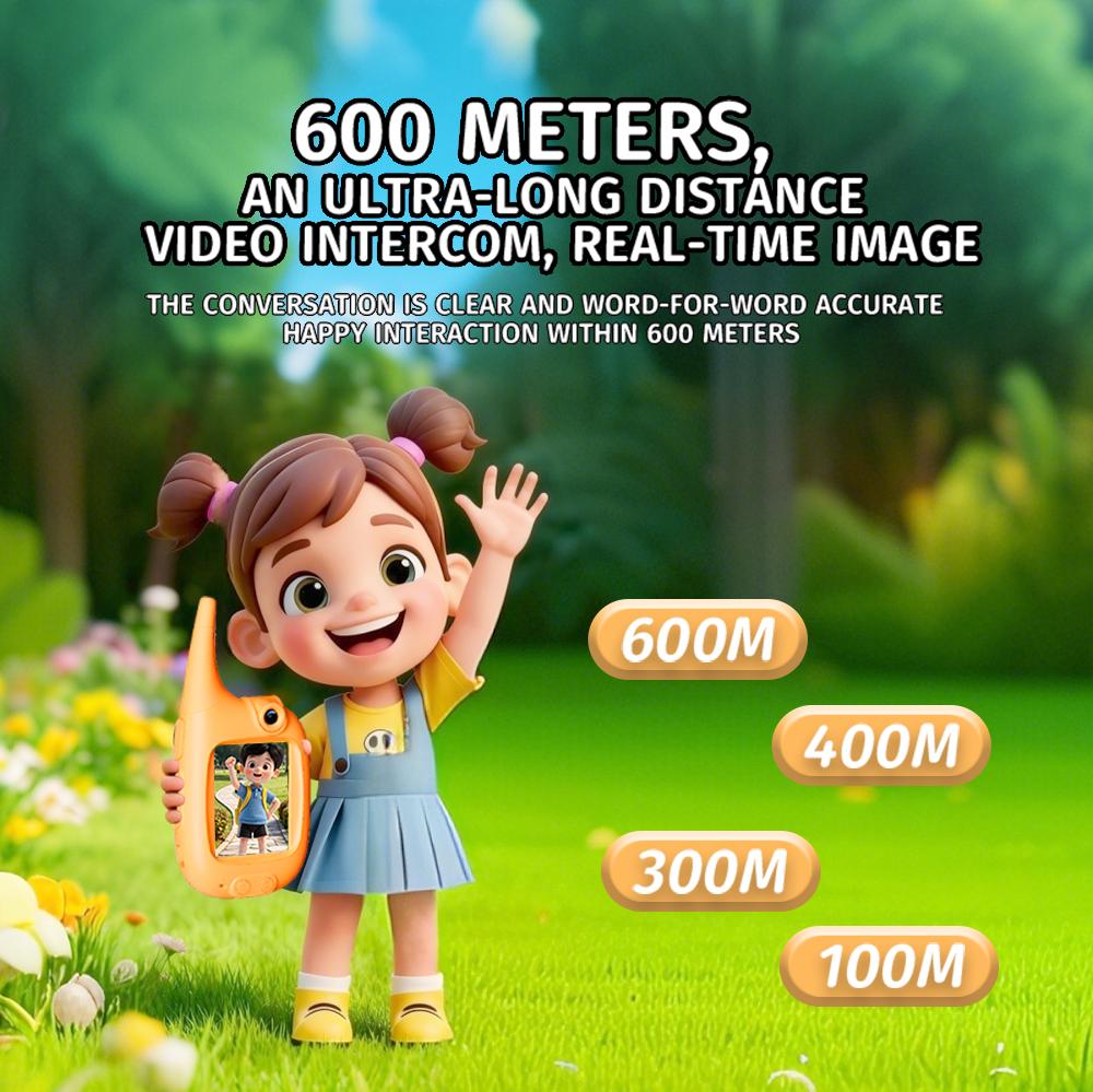 2PCS Kids Video Walkie Talkies Video Voice Chat Indoor and outdoor Voice Changer Walkies Talkies Gifts for Boys Girl Toys 3-12
