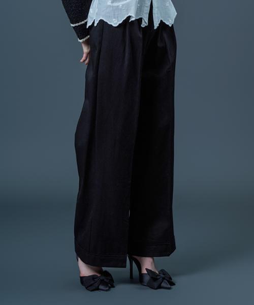 Sitipabjeu [Cp] Melvin All-Season Wide Slacks Pants [Black] Kcl.