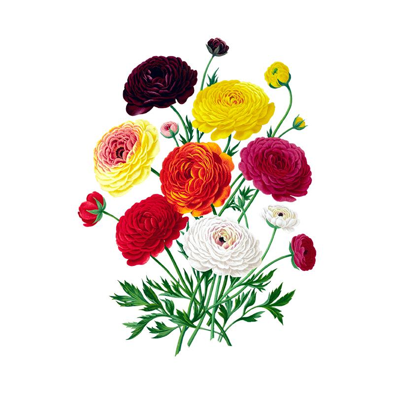 T308# Gorgeous Bouquet Wall Sticker Bathroom Toilet Decor Living Room Cabinet Refrigerator Home Decoration Decals