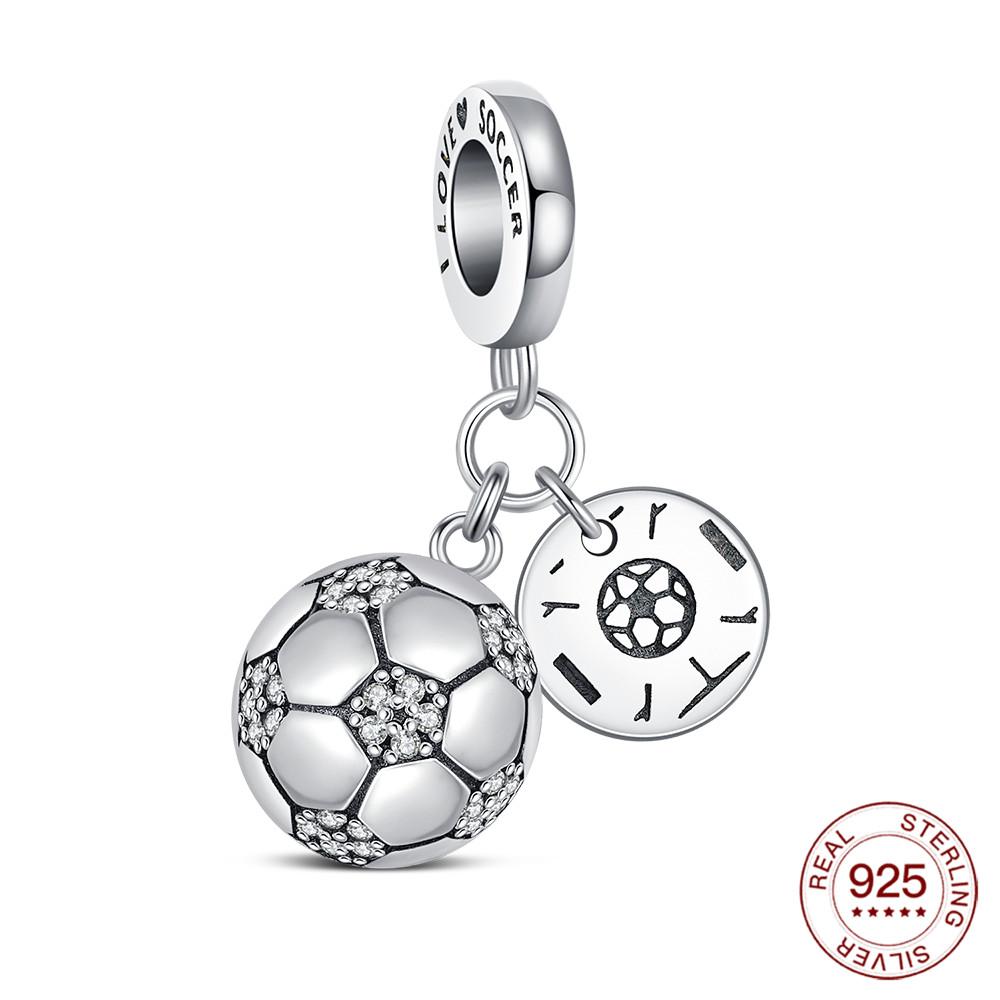 Copper Sports Series Charm Football Barbell Pendant Original Make Diy Bracelet Party Jewelry Gift For Men And Women