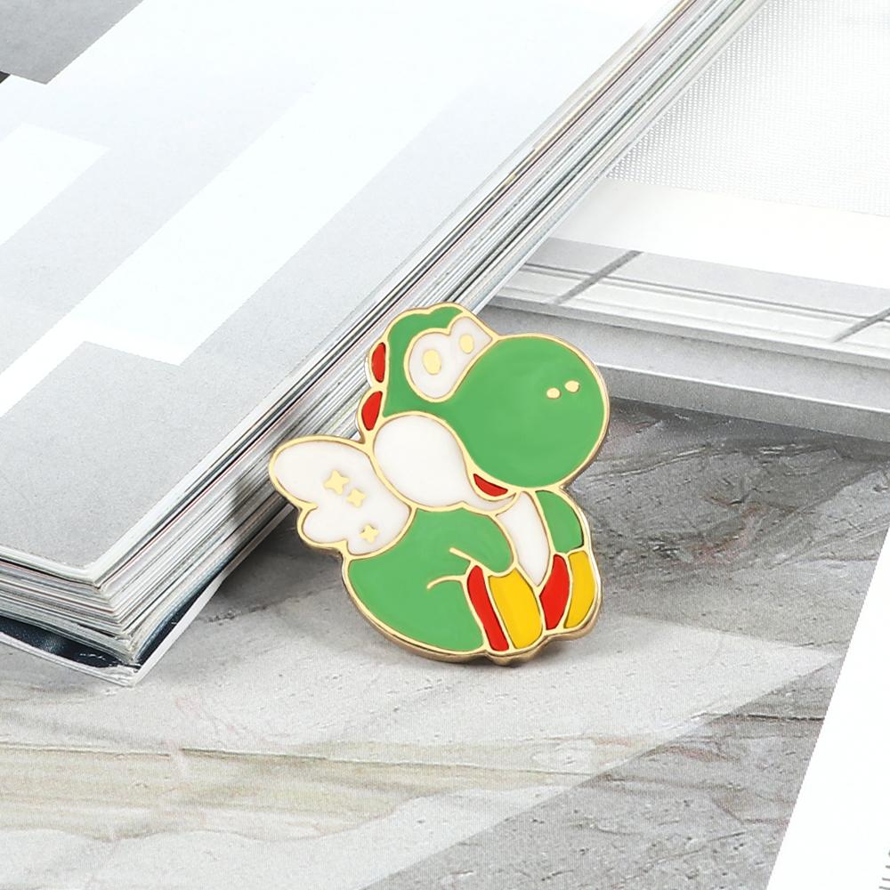 Cartoon Frog Driver Brooch Anime Game Mushroom Dinosaur Animal Enamel Pins BackPack Shirt Lapel Pin Funny Badge Jewelry for Kids