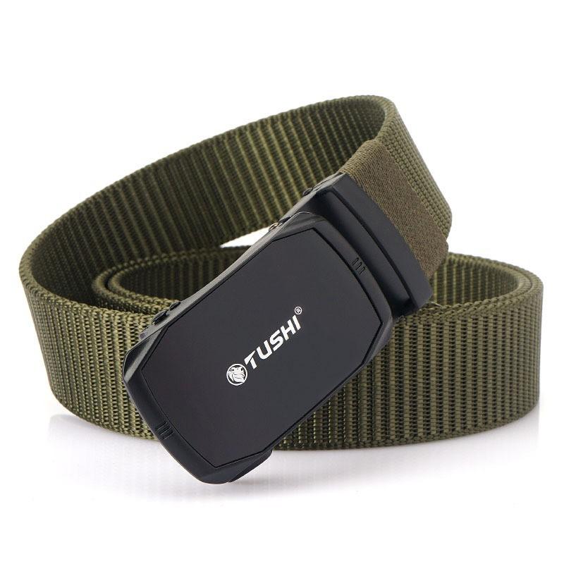 3.5CM Men's Business Casual Nylon Automatic Buckle Belt Knitted Outdoor
