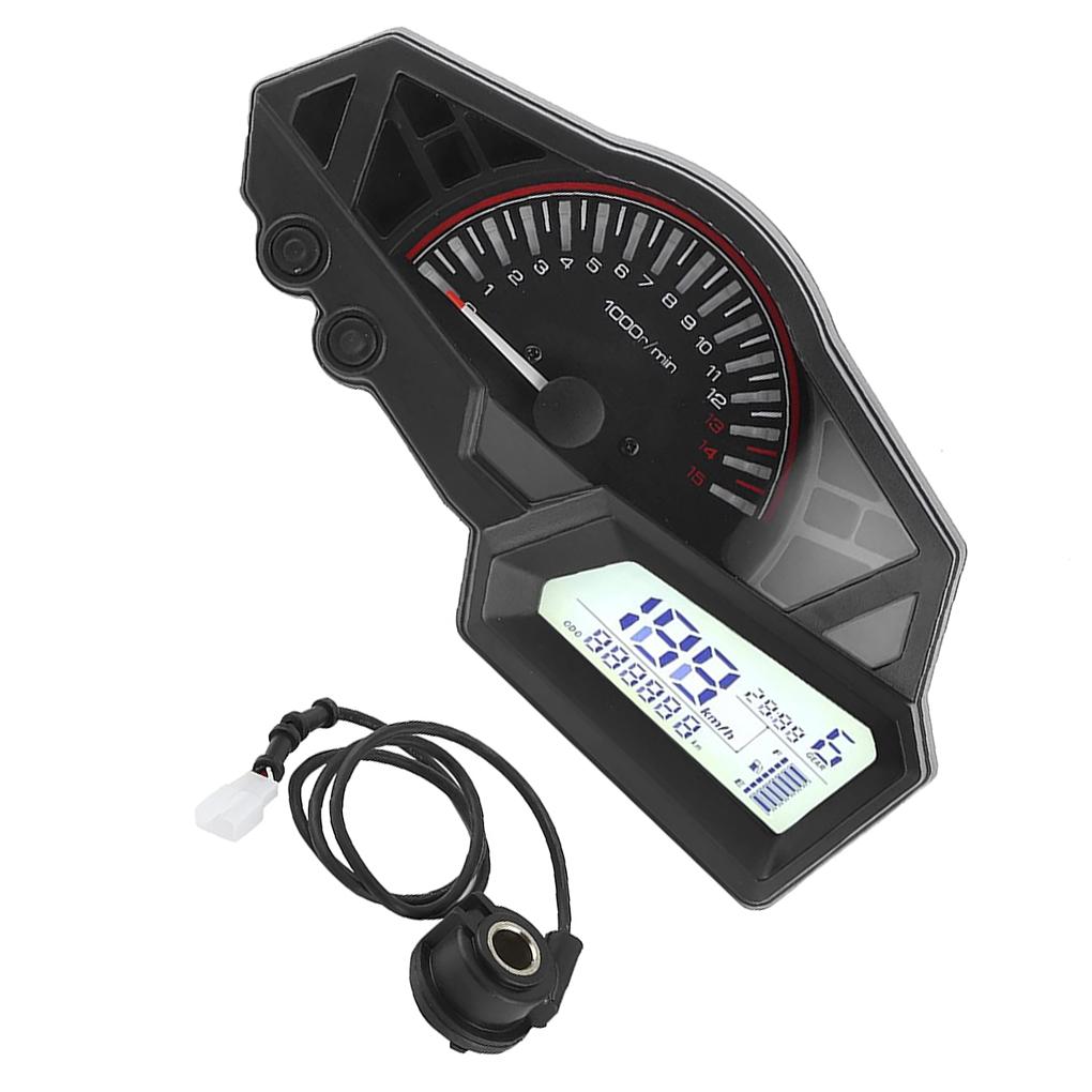 Motorcycle 15000RPM Speedometer LCD Odometer Speed Fuel Gauge Low Oil Level Indicator Flashing Alarm Fit for Ninja 300