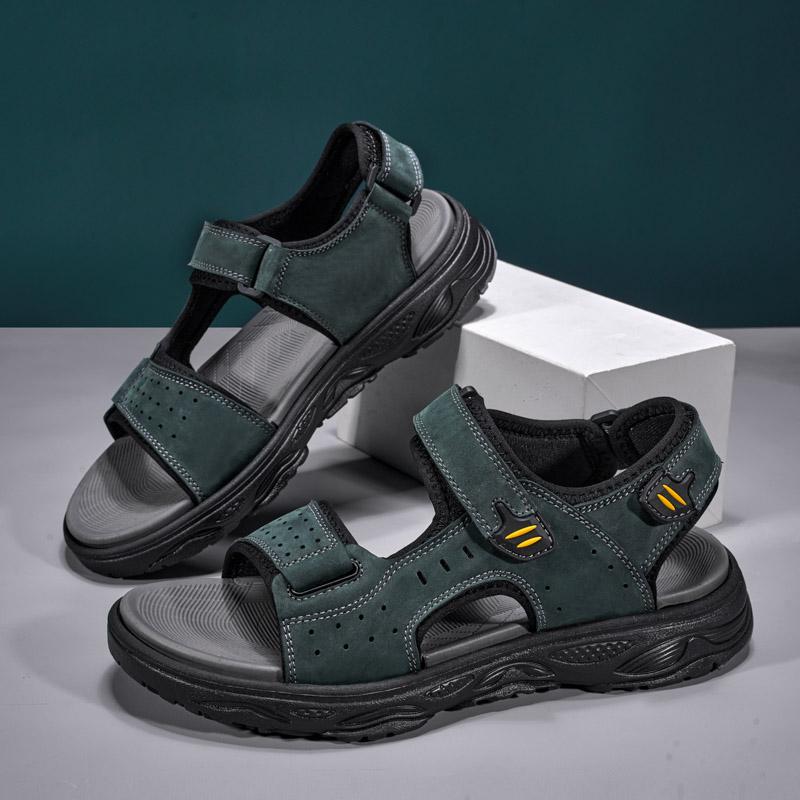 Fashion New Brand Beach Shoes Summer Men's Sandals Leather Men Flats Gladiator Men Beach Sandals Soft Comfortable Outdoors Wading Shoes