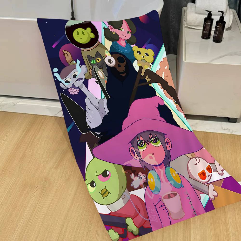 Anime T-The Midnight Gospel Anime Beach Swimming Towel Soft Absorbent Washcloth Children's Gifts for Kids Travel Camping Gym