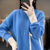 Versatile High-Neck Wool Sweater: Korean Style Cashmere Feel for Fashionable Women