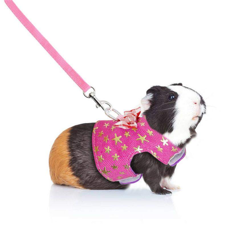 1PCS Small Animal Tank Top Strap Blue Pink Dog Cat Hamster Pet Clothes Small Animal Squirrel Traction Rope