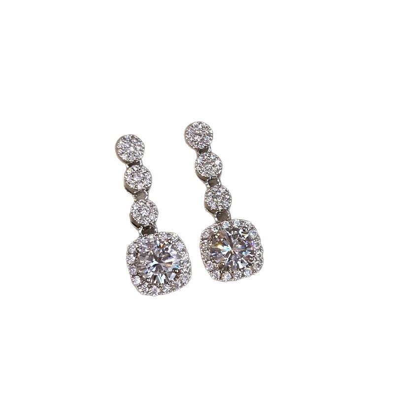 Full Diamond Sugar-shaped Pendant Stud Earrings - Luxurious and High-end, Suitable for All Occasions, Stylish and Versatile Fashion Accessories
