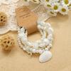 4Pcs/Set Multilayer Conch Beaded Bangles Imitation Pearl Wrap Charm Hand Chain  Beach