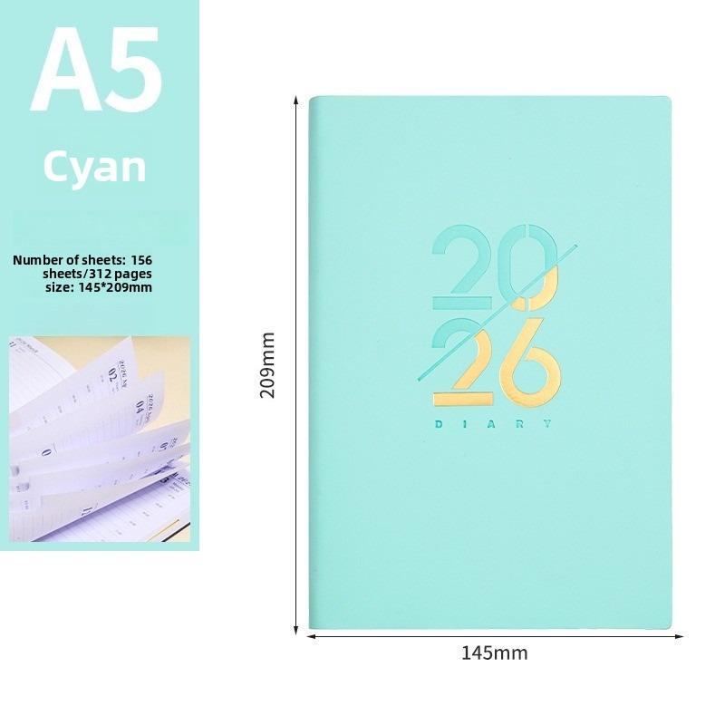 1pcs 2026 English Schedule Notebook A5 Daily Planner Annual Calendar Book Daily Organizer Agenda Notebook A5