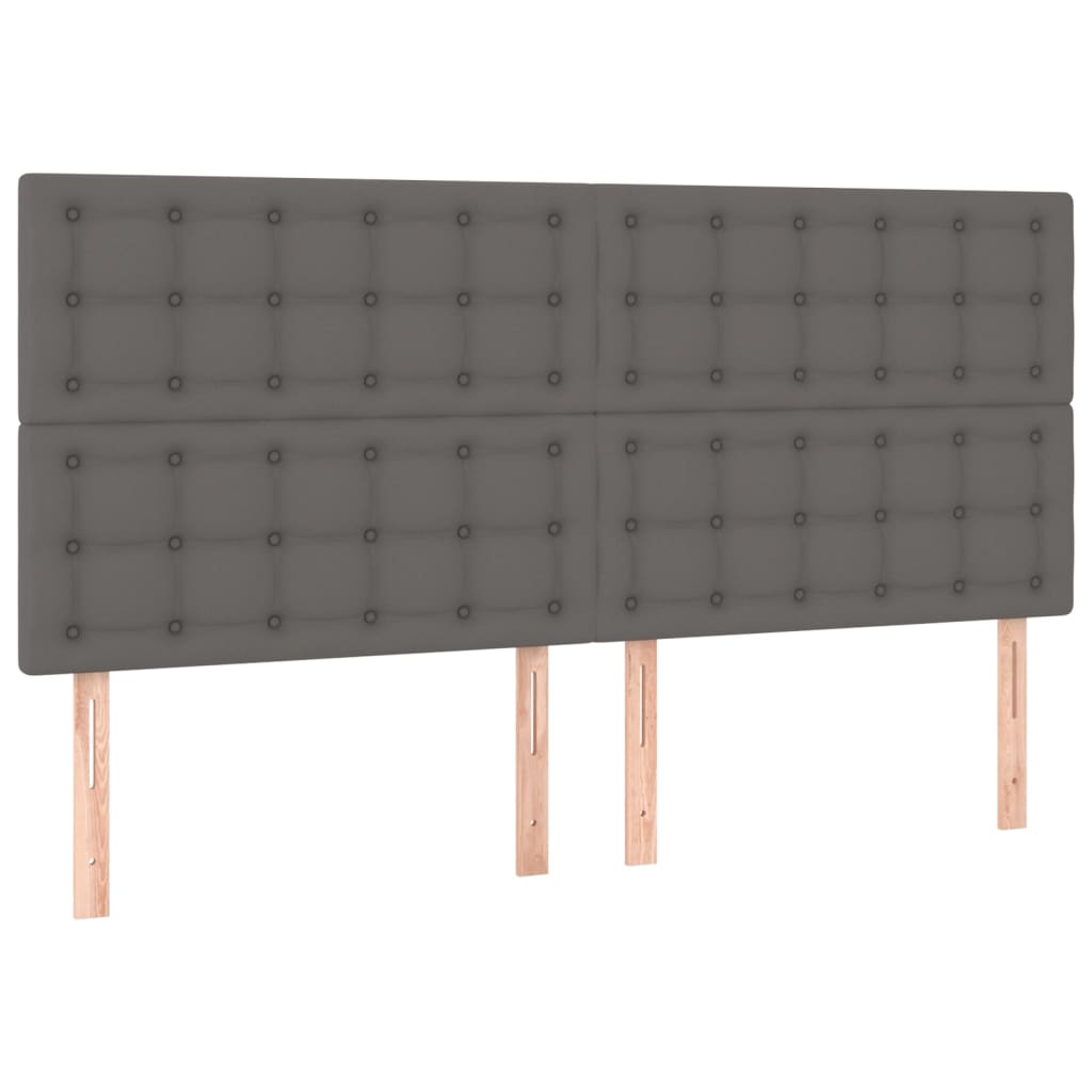 Bed Frame with Headboard Grey 180 x 200 cm Faux Leather