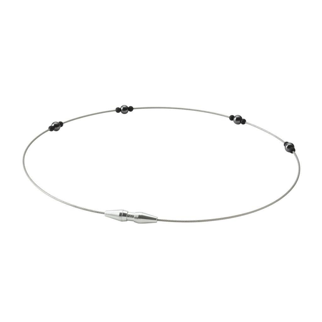 Magnetický náhrdelník Phiten RAKUWA EXTREME Station, stříbrný, 45 cm, úleva od krve [ztuhlá ramena] [ztuhlý krk] [zlepšuje ztuhlost] [úleva od ztuhlosti]