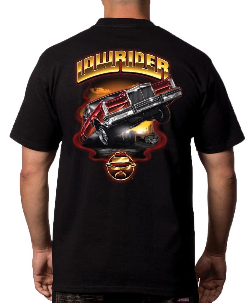 Lowrider Brand Lincoln Tilt T-Shirt - Lowrider Lifestyle Clothing