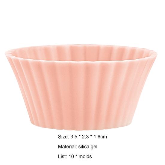 10Pcs Muffin Non-stick Cup Flexible Silicone Holiday Party Cupcake Liner for Household