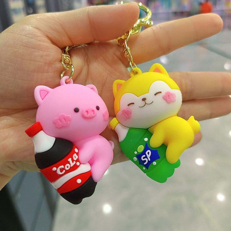 Rabbit Adorable Cartoon Animal Bubble Water Keychain Cute Silicone Accessory
