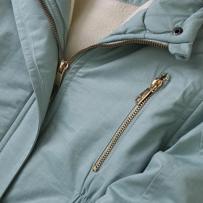 Girls Cotton-padded Coats Velvet and Thickened Winter Outerwear Fashion Hoodie Jacket Children Clothing