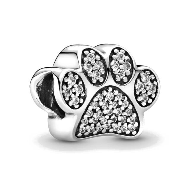 925 Sterling Silver Dumbo and Mrs. Jumbo Clover Butterfly Flower DIY Fine Beads Fit  Charm Bracelet Jewelry F039