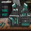 GREENER Upgraded Tool Vest Creative Breathable Adjustable with Drill Storage Tool Bag for Electrician Tools Organizer