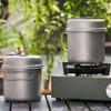 Metal Camping Pots Outdoor Cooking Pots with Folding Handle Camping Cookware for Camping Hiking Picnic Travel
