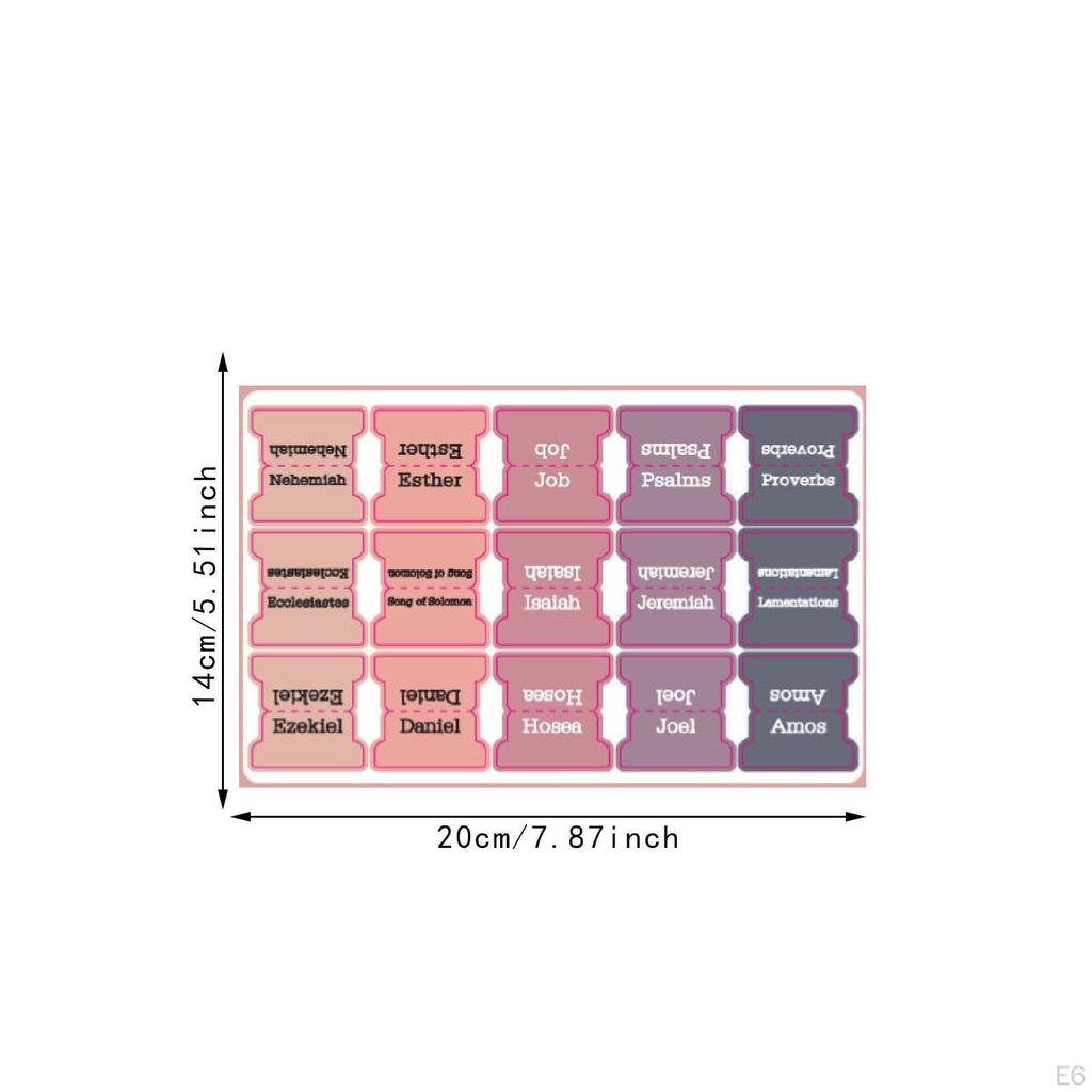 10 Sheets of Colorful Bible Index Tabs for Study
