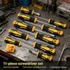 Magnetic Tips Screwdriver Set Yellow Manual Repair Tool Kit for 11/12pcs/bucket Daily Use