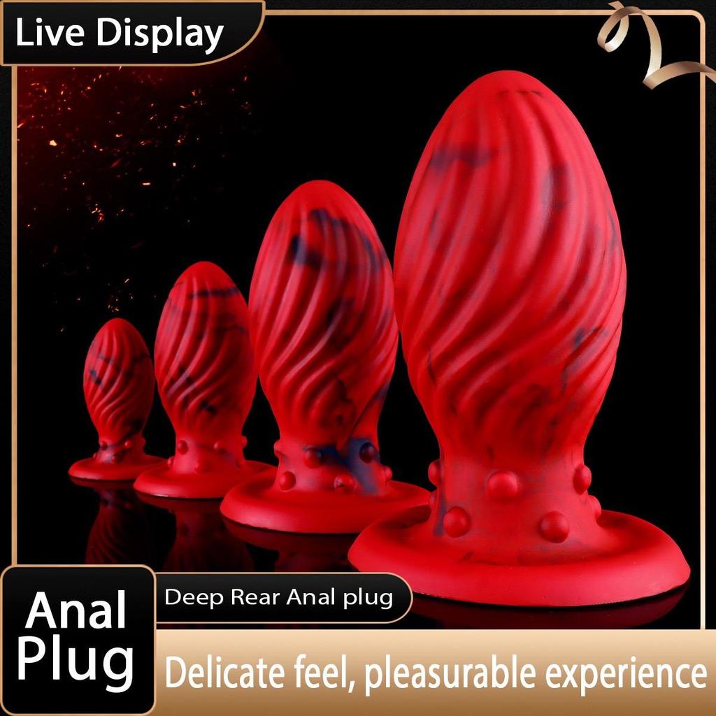 Super Big Beads Anal Plug Soft Silicone Huge Butt Plug Dilator Anal Massage Spiral Anal Toys Masturbation Sex Toy For Women Men