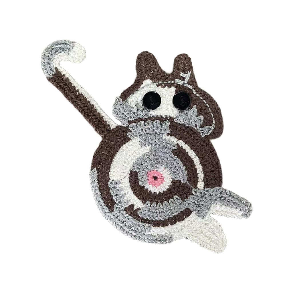 Cat Butt Design Knitted Coaster for Home Dining Table Non-Slip Heat Insulating Pad for Coffee Cup and Mug