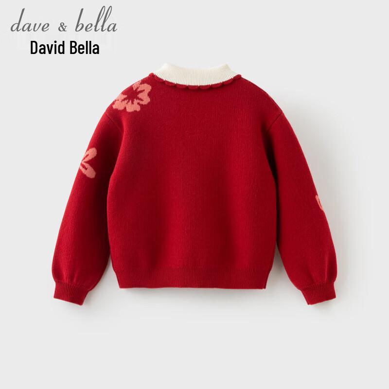 

Вязаный свитер для девочек DAVE&BELLA в китайском стиле с цветочным узором 130