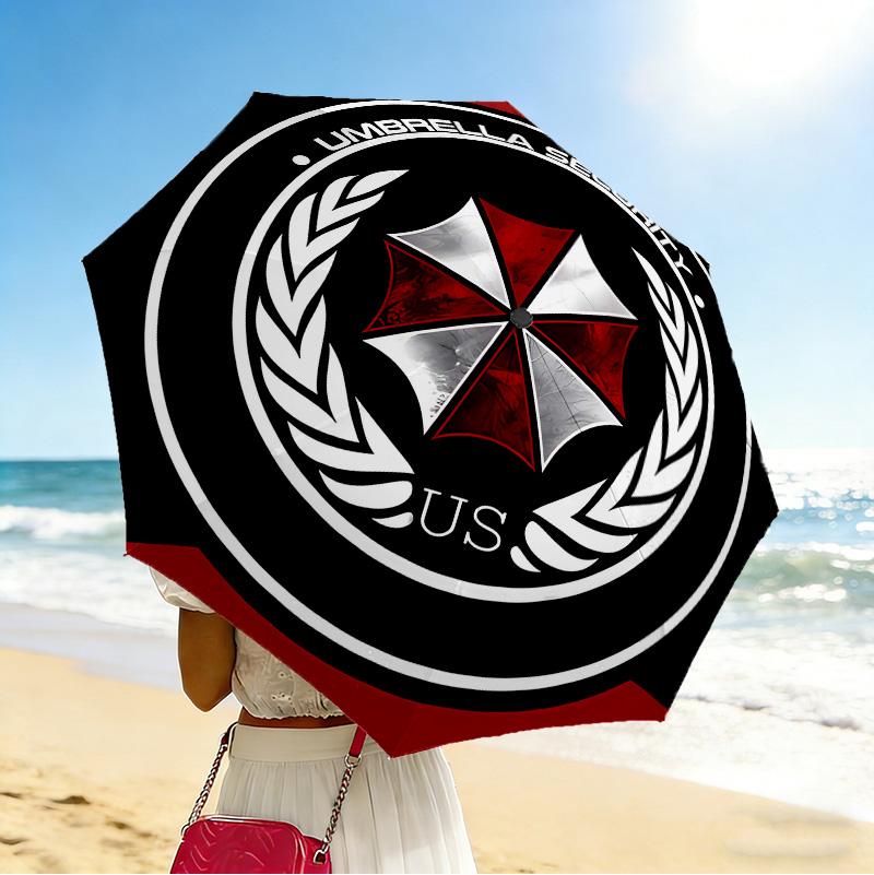 Umbrella Security 8 Ribs 3Fold Black Glue Uv Protection Umbrella Sun Protection Rainproof Compact Folding Umbrella For Travel Daily Use C923338