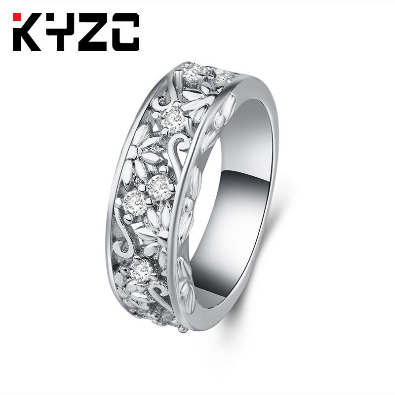 Smycken Kreativ Ros Zirkon Smycken Ring Damklapp