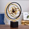 360 Rotating Metal Globe Sculpture Abstract Rotating Tabletop Abstraction Globe With Rectangular Base For Home Office Art Deco