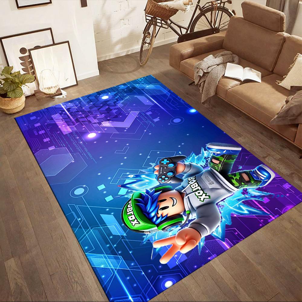 Roblox 81 Floor Rug Office Rug Suitable for Foyer Playrooms Balcony Living Rooms Anti-slip Rug Office Home Decor Perfect Gift for Women/Men