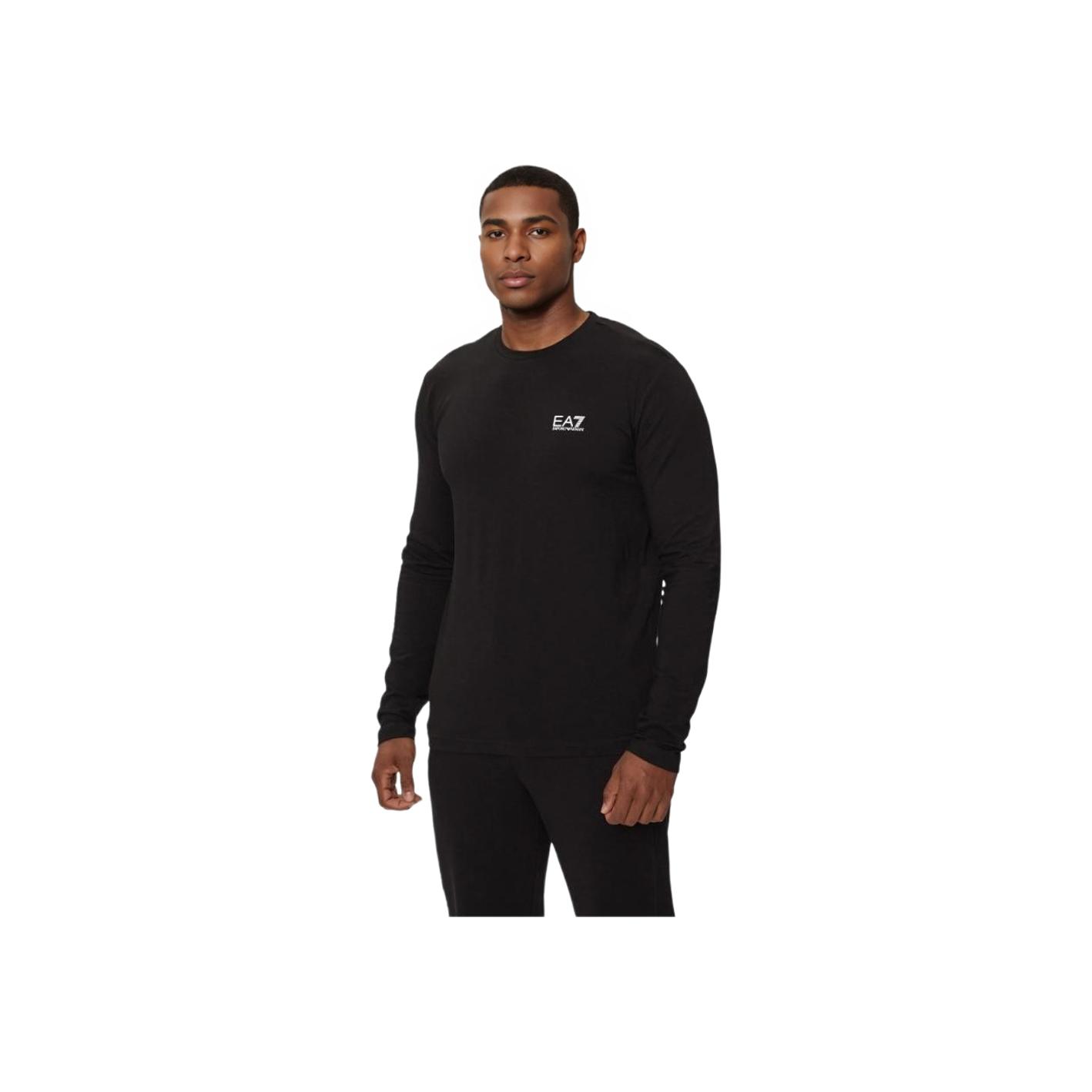 Emporio Armani Ea7 Herfst/Winter 24 Pullover Ronde Hals Letter Lange Mouw Sweatshirt Heren sweatshirt Zwart 8NPT28-PJVQZ-1200 M