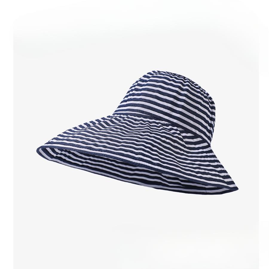 

Шляпа рыбака, качественная полосатая шляпа для отдыха от солнца, закрывающая лицо шляпа от солнца M（56-58CM) темно-синий