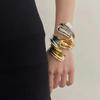 Ribbon Shaped Zinc Zinc Alloy Wide Opening Bangle Metal Retro Hand Ring Irregular Wide Bracelet Girls