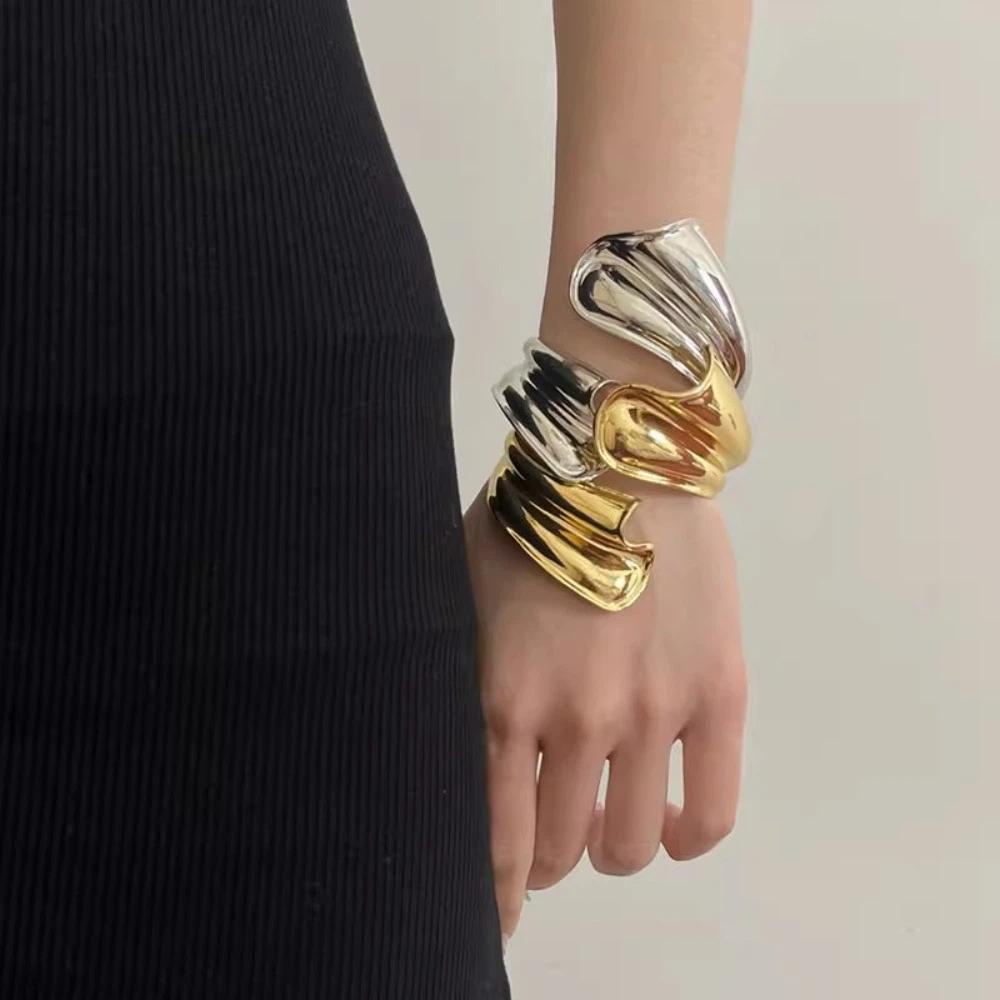 Metal Zinc Zinc Alloy Wide Opening Bangle Opening Arm Ring Retro Hand Ring  Party Decoration